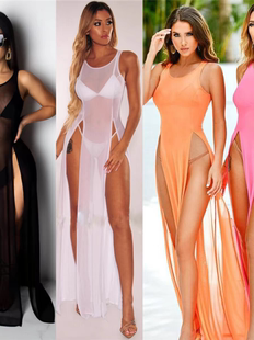 Mesh High Split Perspective Long Skirt 网纱高开叉透视长裙