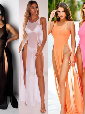 Mesh High Split Perspective Long Skirt 网纱高开叉透视长裙