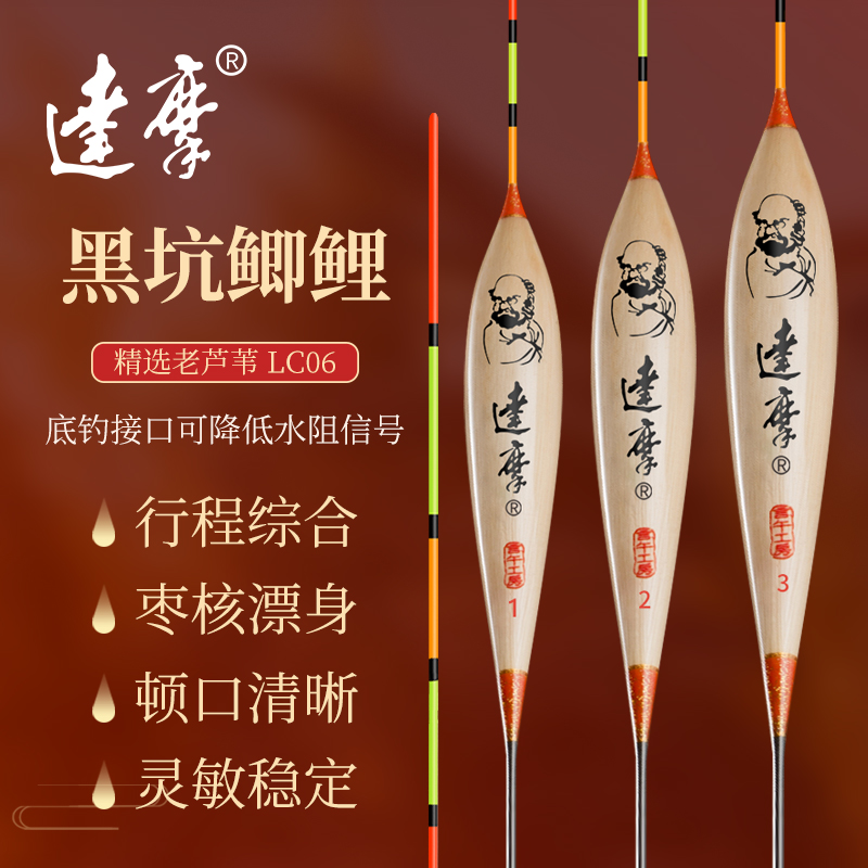 达摩芦苇枣核型醒目钓鱼浮漂