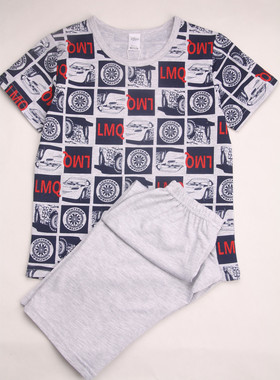 三枪迪士尼少儿内衣88551男儿童赛车垂棉舒木尔短袖中裤家居睡衣