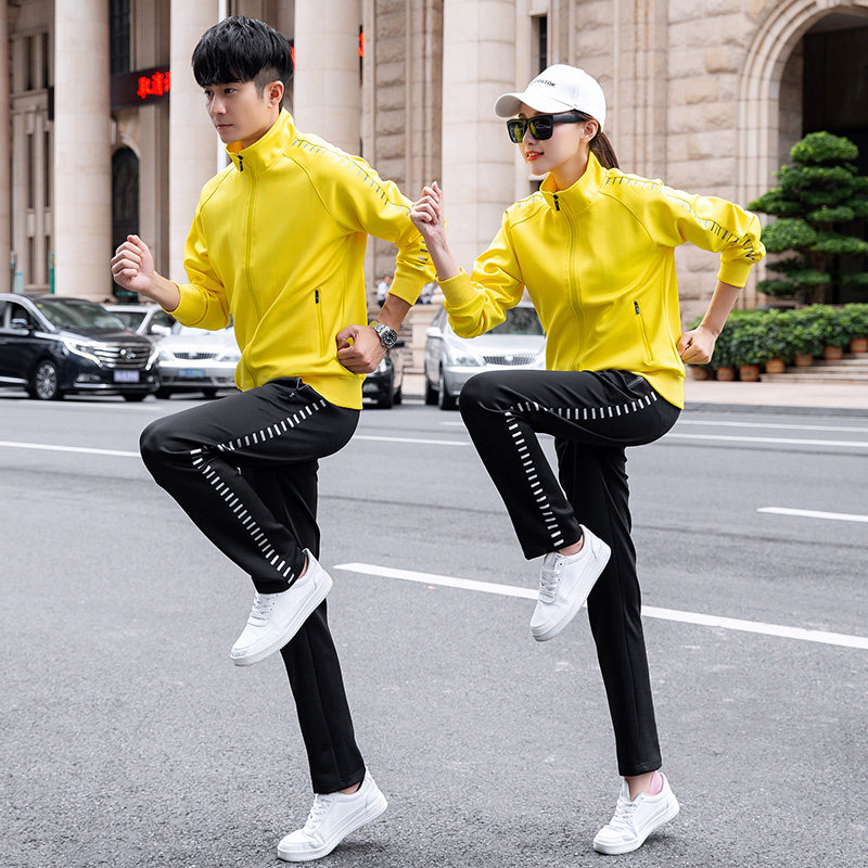 团购男女同款跑步运动服套装春秋情侣工作服团队服定制logo可印字