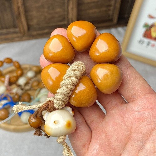 象牙果雕刻大肠蒜瓣可爱手捻