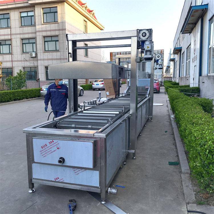 小龙虾炸机 鱼虾油油机全自风动炸 油炸冷线机器电加热带式鸿江