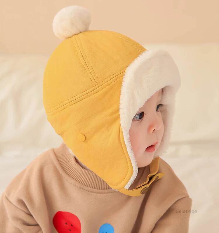 宝宝帽子秋冬季婴儿加绒雷锋帽男女儿童护耳防风帽小童口罩一体帽