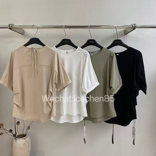 特jia~素夏susa圆领纯色短袖显瘦宽松休闲上衣 16089