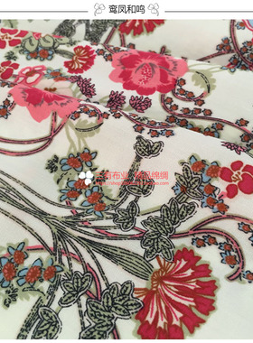 A585佰汇福佰庆福外贸绵绸连衣裙家居服睡衣休闲棉绸布料A584