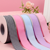 浩洋织带25mm宽格子带丝带缎带礼品鲜花包装 包邮 婚庆彩带布绸带