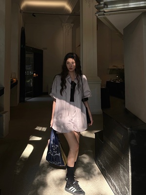 toojoys宽松套装衬衫短裤