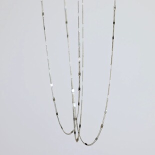 飞鸟屿城 洗澡不用摘通体925纯银百搭简约基础项链素链锁骨链颈链