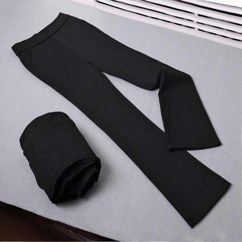 高腰休闲时装高个子喇叭裤小黑裤