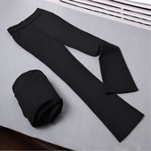 微喇小黑裤 大长腿 抗皱免烫加绒加厚高腰弹力阔腿喇叭裤 高个子女