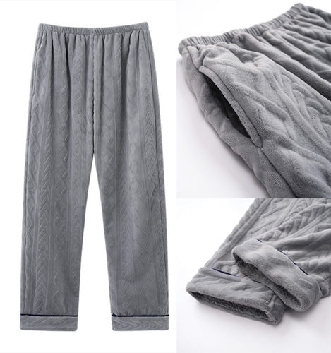 毛绒绒暖暖裤爸爸中老年人睡裤男