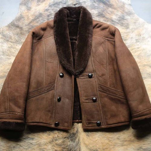 棕熊之暖 早期1990s原始复古主义Wind Armor重磅短款羊皮毛一体