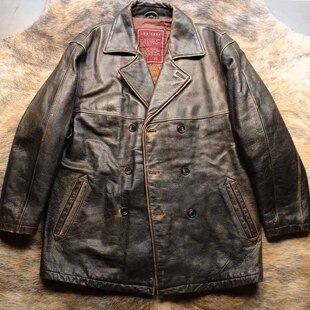 Supernatural 邪恶力量 Dean同款超厚头层牛皮做旧复古硬汉皮衣