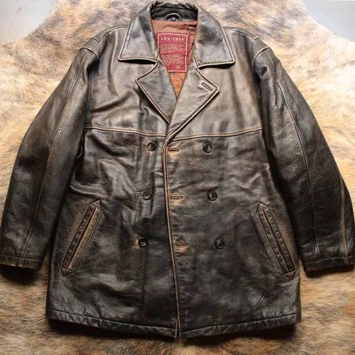 Supernatural 邪恶力量 Dean同款超厚头层牛皮做旧复古硬汉皮衣