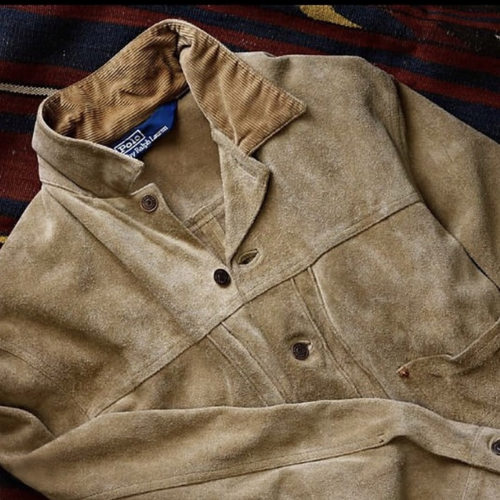 美式复古传奇RL回到1990s侃爷御用反绒牛皮做旧Type2代皮衣