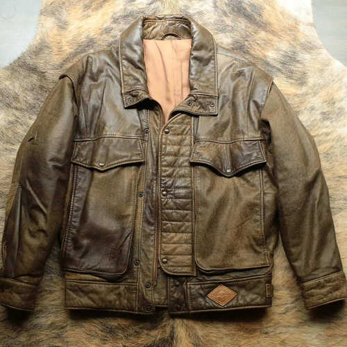 新西兰制 原始复古主义Macalisters早期1970s原始鹿皮Bomber皮衣