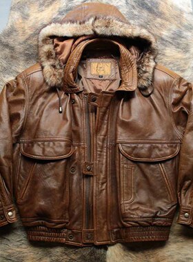 鹰击长空 早期1990s美式古铜旧化之美飞行Bomber皮衣