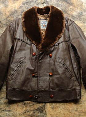 法国制 ERIKSON早期1990s头层牛皮法式温情农场主猎装皮衣