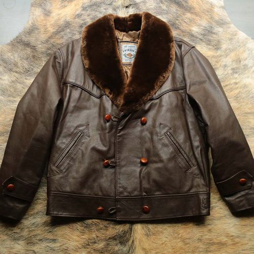 法国制 ERIKSON早期1990s头层牛皮法式温情农场主猎装皮衣