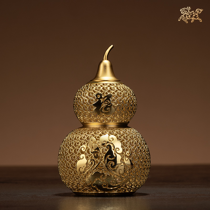 铜师傅真金鎏镀花丝无火香薰摆件