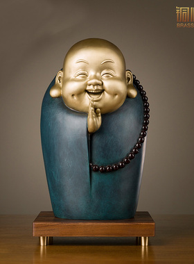 铜师傅全铜摆件小沙弥家居装饰品