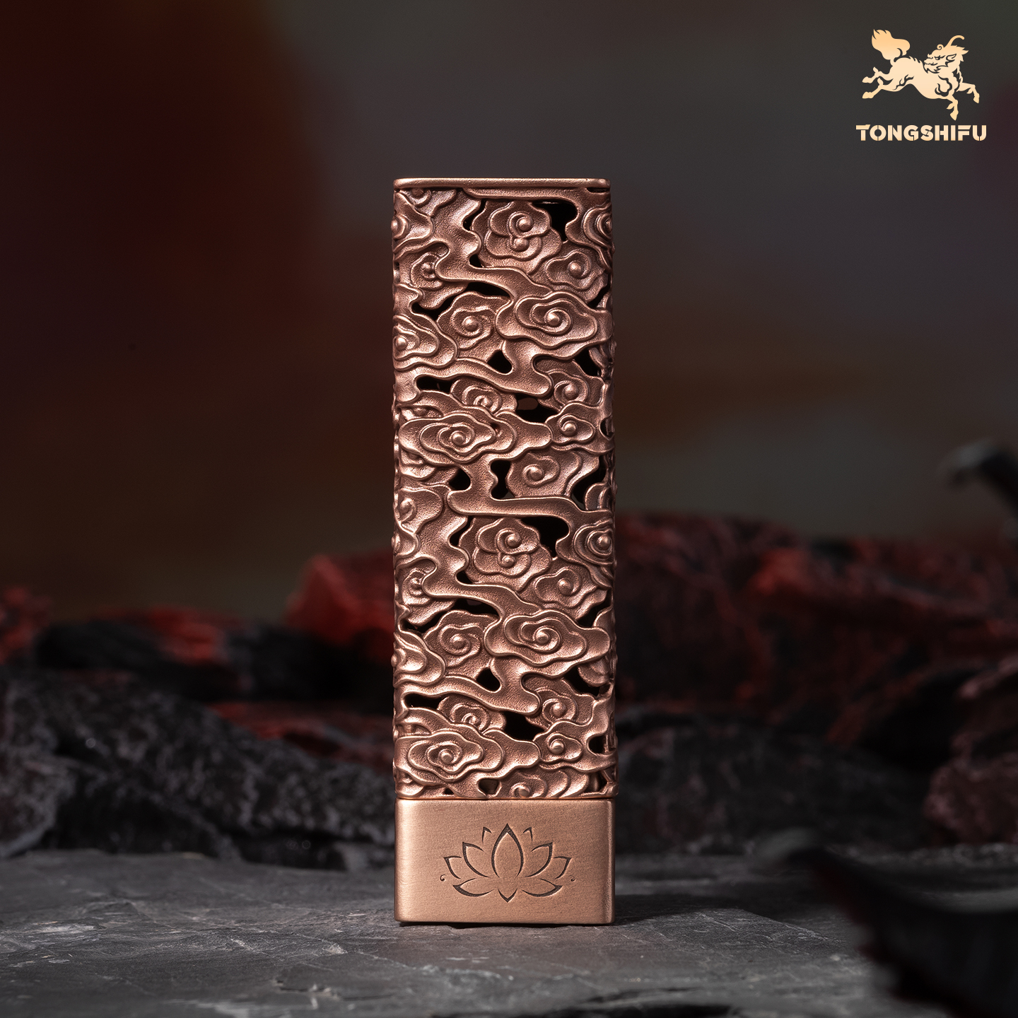 铜师傅《祥云香插》客厅桌面紫铜香插摆件 家居装饰工艺品