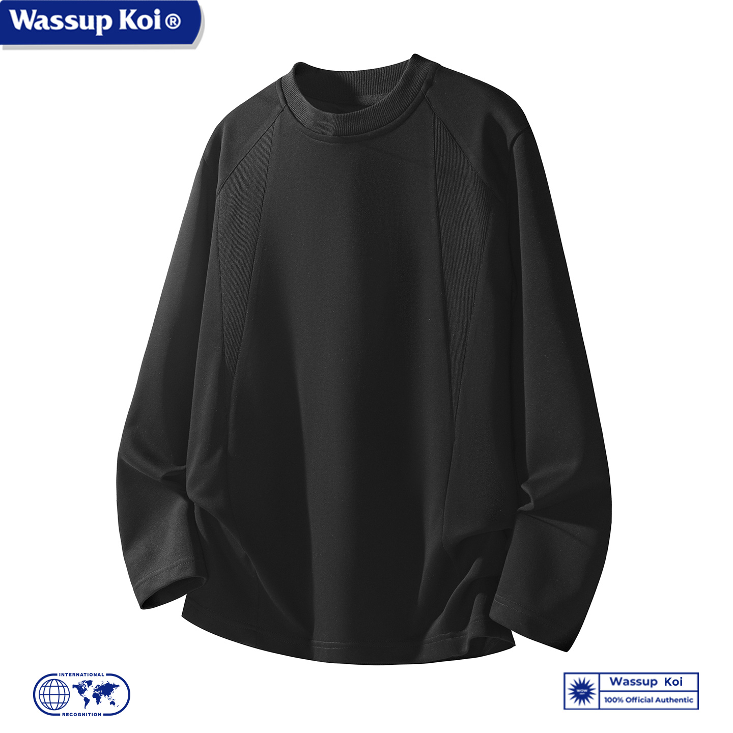 WASSUP KOI联名美式解构拼接长袖T恤秋季复古宽松休闲上衣打底衫