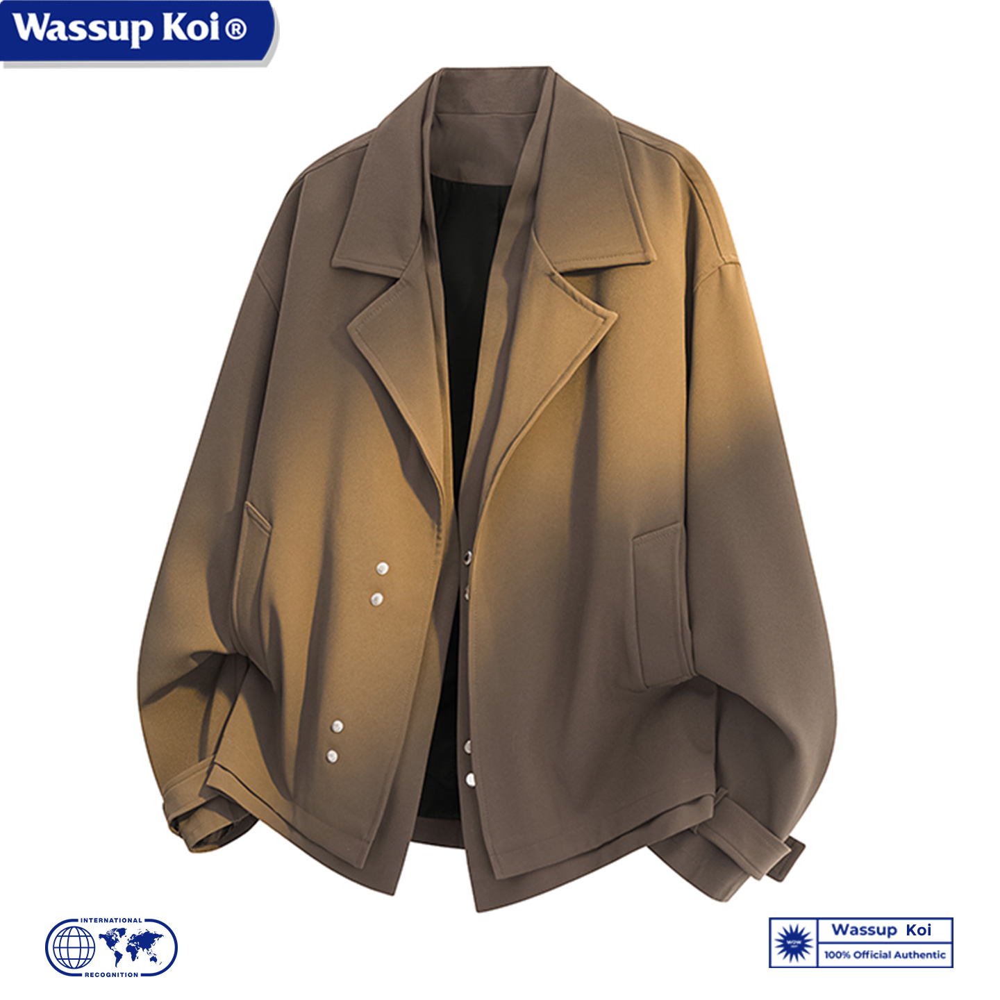 WASSUP春秋宽松假两件西装外套男