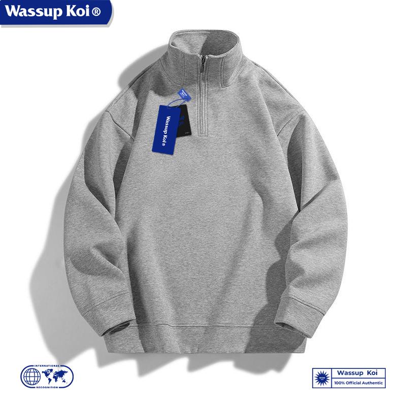 WASSUPKOI半拉链卫衣男复古运动
