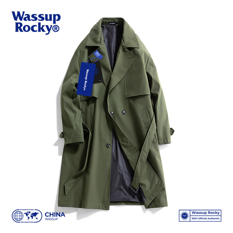 WASSUPROCKY中长款英伦风风衣男