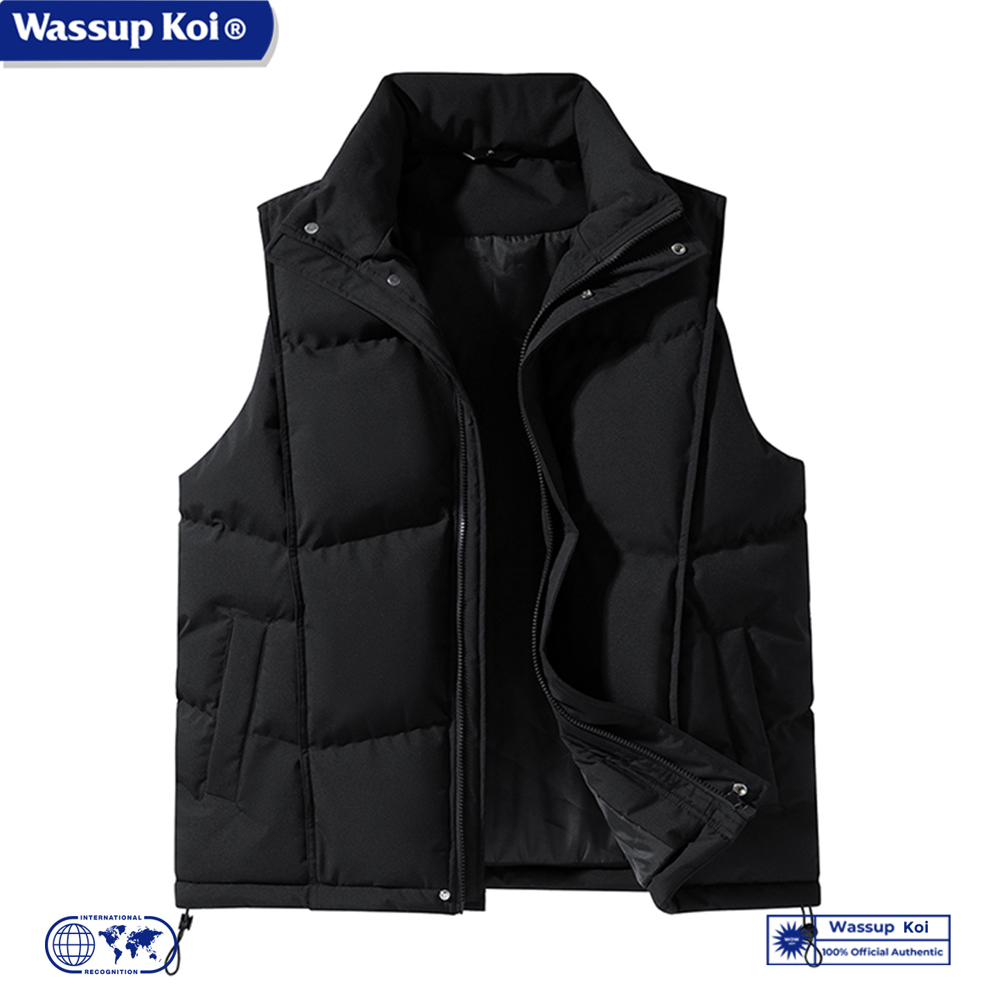 WASSUP潮流立领棉马甲男冬季加厚