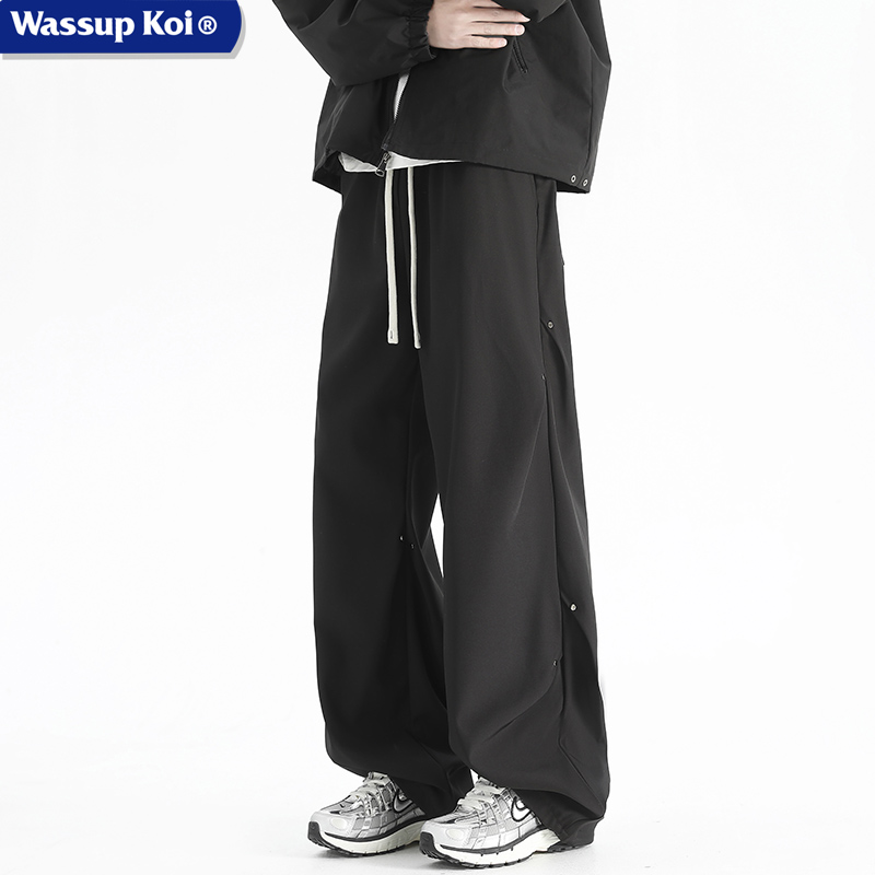 WASSUPKOI联名美式铆钉冲锋裤子