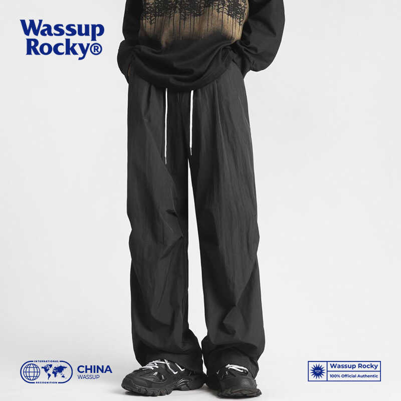WASSUPROCKY垂感冰丝速干长裤男