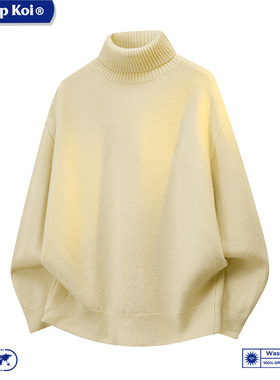 WASSUP KOI联名高领毛衣男秋冬加厚保暖宽松针织衫情侣休闲打底衫