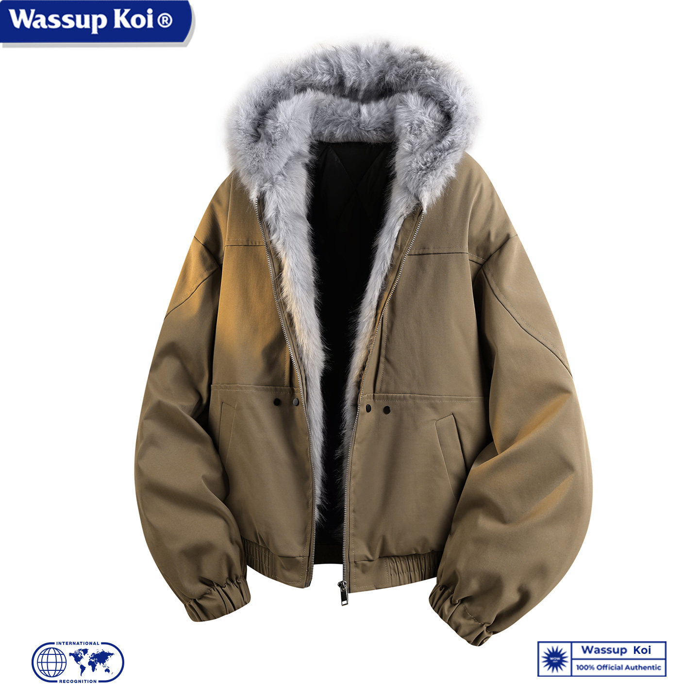 Wassup Koi联名座山雕毛领连帽棉衣男女加厚保暖工装外套冬季棉袄,男装,棉衣,淘宝优惠券,粉丝福利购,淘宝优惠卷