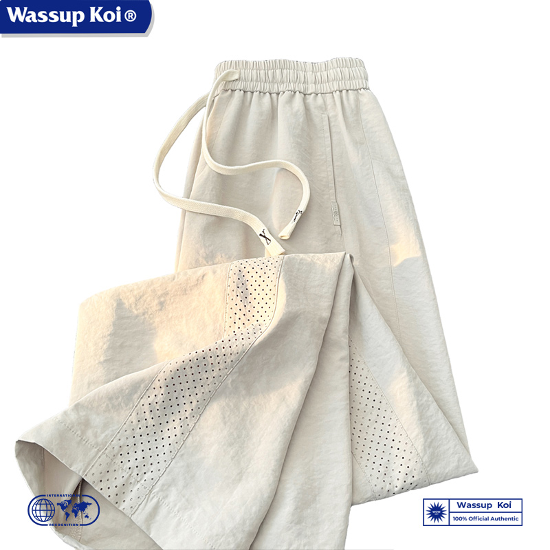 WASSUPKOI宽松直筒纯色运动裤子