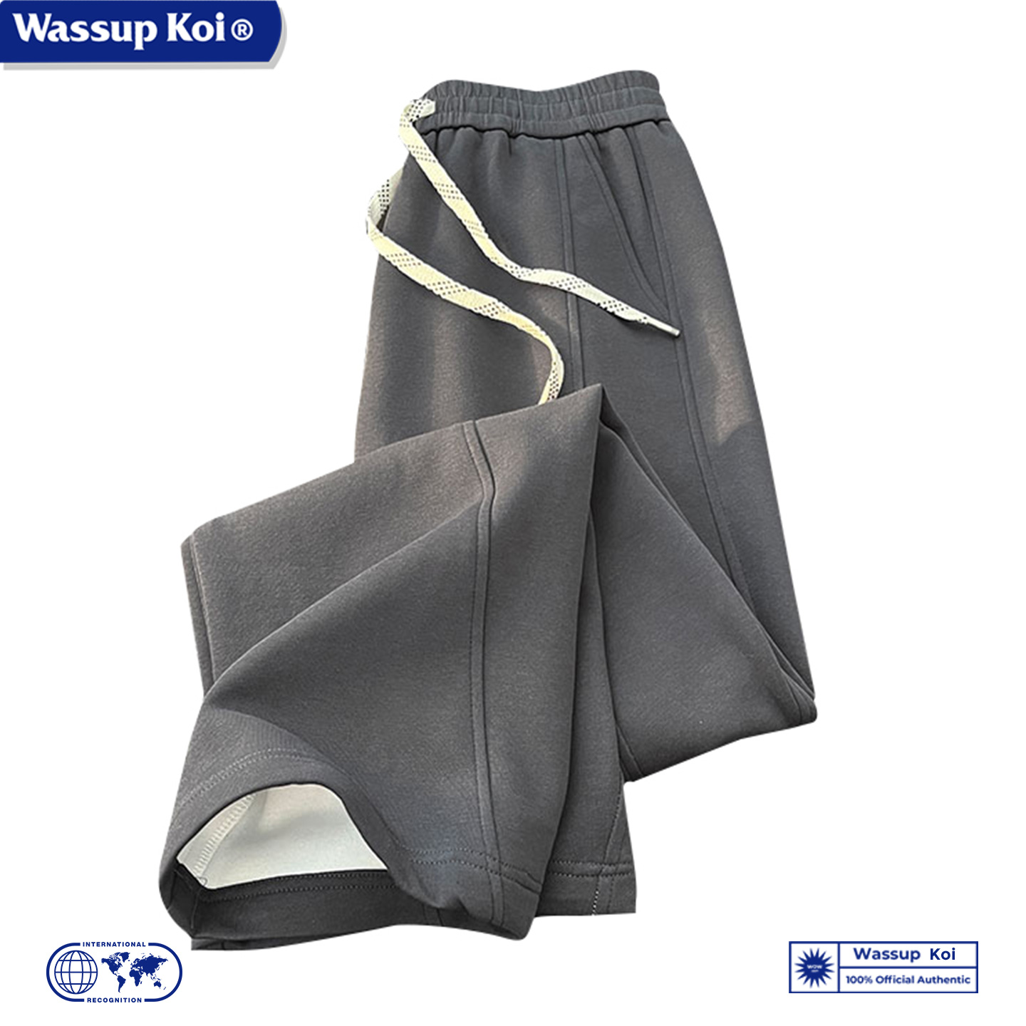 WASSUP KOI联名日系复古直筒卫裤男士秋季宽松裤子阔腿休闲运动裤