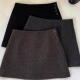 羊毛呢半身裙女秋冬新款 大码 高腰显瘦miu系A字短裙通勤一字包臀裙