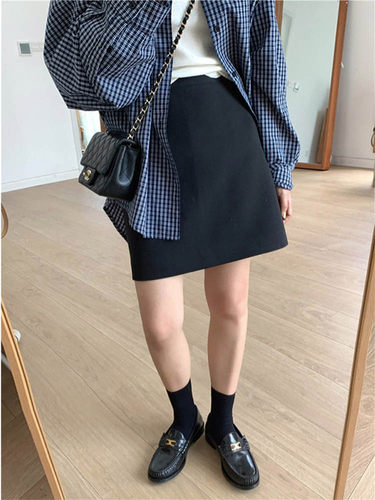 【巨显瘦】高腰西装A字半身裙女