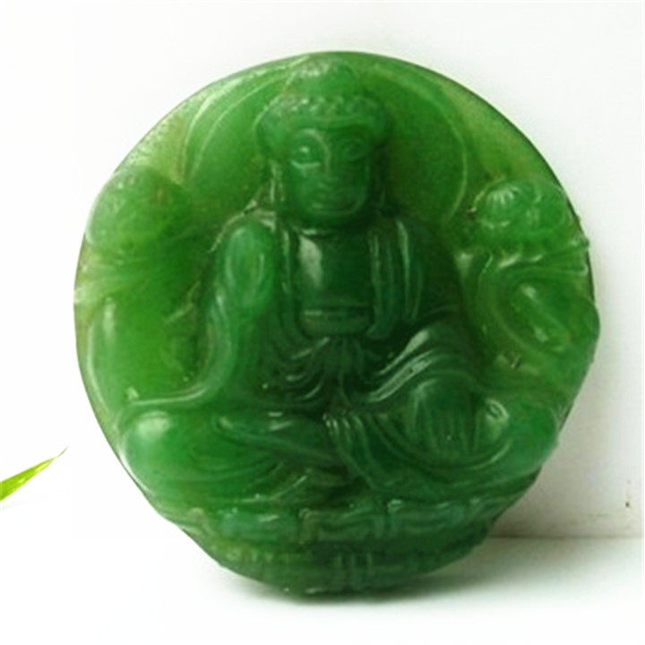 珍品天然绿东陵玉释迦摩尼吊坠平安幸福菱玉石如来佛祖挂坠男女
