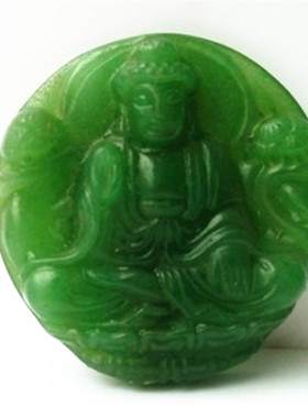 天然绿东陵玉释迦摩尼佛祖吊坠