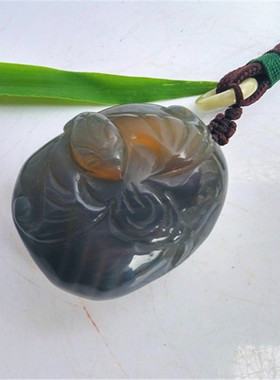 天然玛瑙福在眼前手把件蝙蝠钱串如意吊坠送父母亲人健身把玩47MM