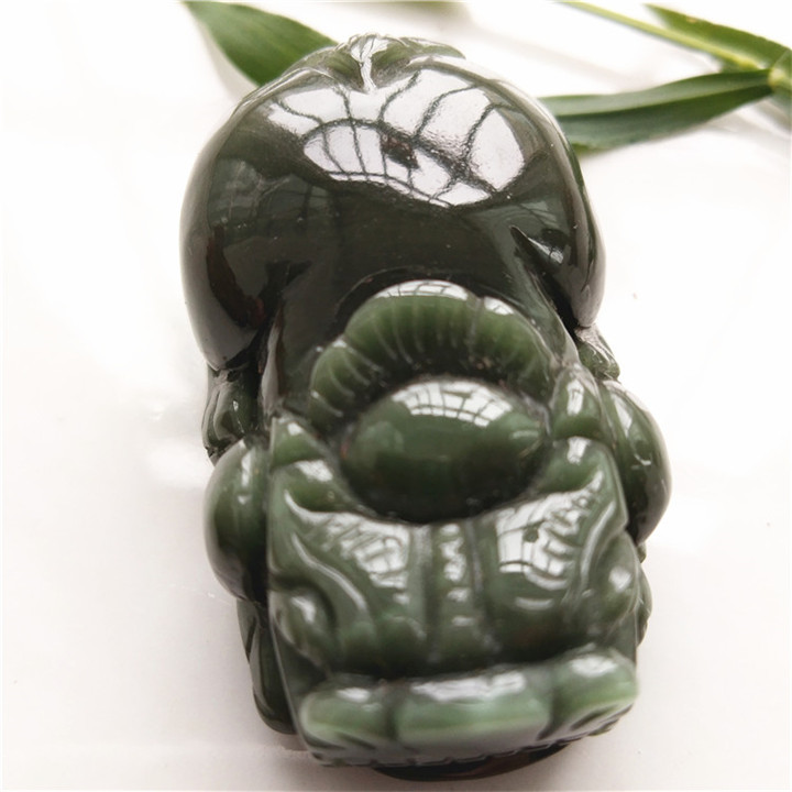 绿发晶貔貅吊坠满发丝水晶瑞兽