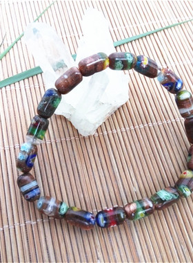 迷彩金沙石美容养颜圆柱形手串