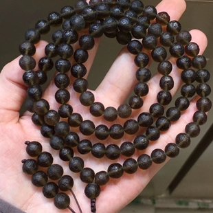 热卖真品天然亚利桑那陨石佛珠手链108颗粒原石绕手腕多单圈男女