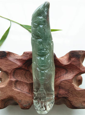 绿幽灵水晶竹节蝙蝠吊坠