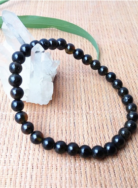 天然茶黄碧玺手链小颗粒单圈