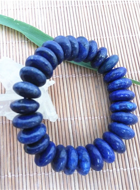 青金石盘珠手链钱串子切片状手串