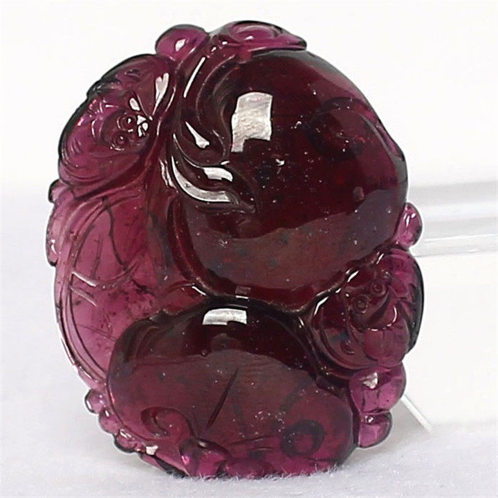 天然玫红石榴石如意寿桃蝙蝠吊坠水晶宝石福禄寿时尚靓丽女性珠宝